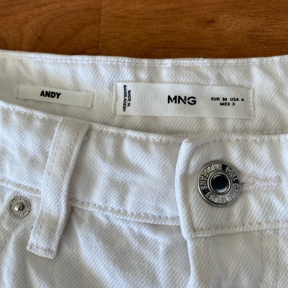 ❤️ Mango White Cotton Shorts Size 4 EUR 36 NWOT - Picture 3 of 14